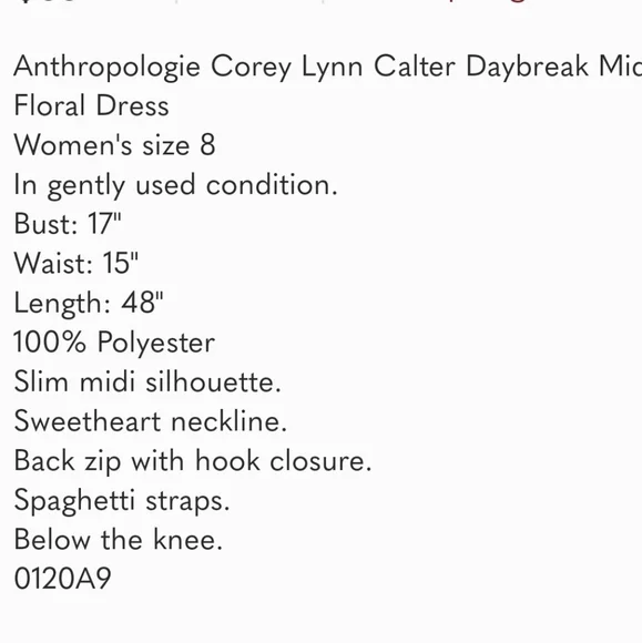 Anthropologie Corey Lynn Calter Daybreak Midi - Picture 9 of 9